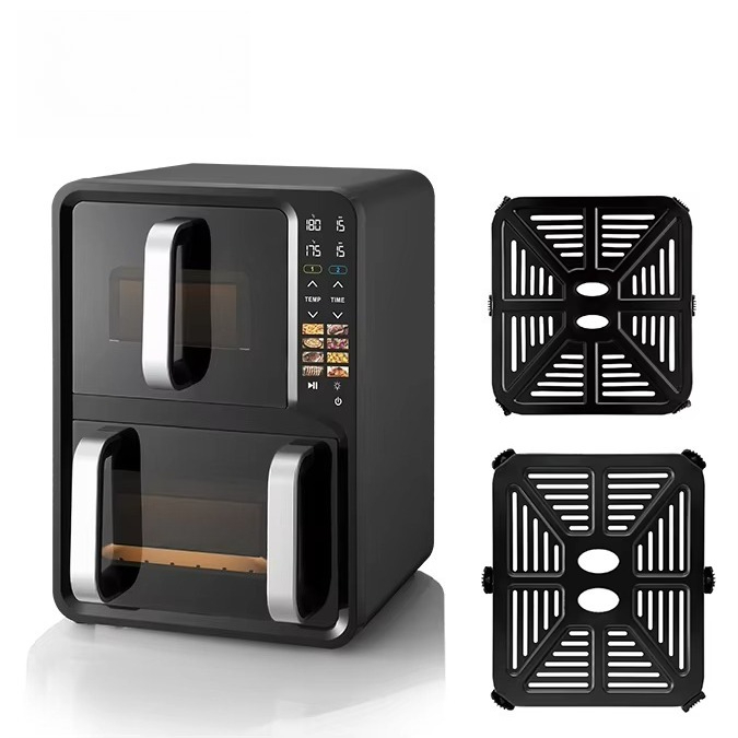 Air Fryer - หม้อทอดไร้น้ำมันแบบสองช่อง ขนาด 12 ลิตร เคลือบสารเทฟลอน ควบคุมแยกอิสระ