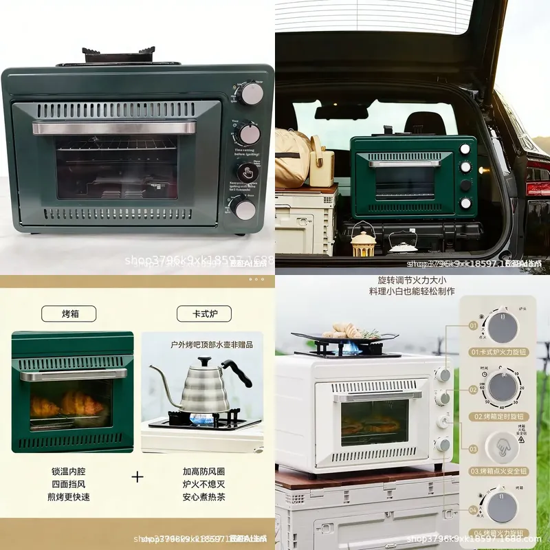 Toaster - 2026 สำหรับปี 2026 เตาอบพิซซ่าแบบพกพา 12V พร้อมเตาปิ้งขนมปังไฟฟ้า