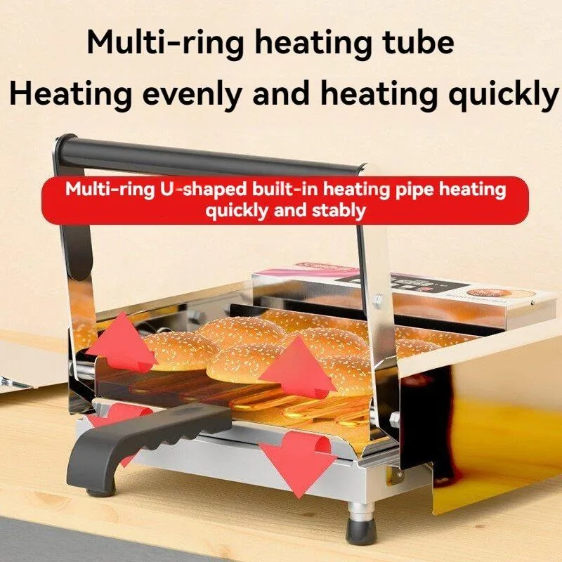 Toaster - เครื่องปิ้งเบอร์เกอร์อัตโนมัติสองชั้นแบบเชิงพาณิชย์ เครื่องปิ้งขนมปังไฟฟ้าขนาดเล็ก สำหรับร้านเบอร์เกอร์และร้านอาหาร