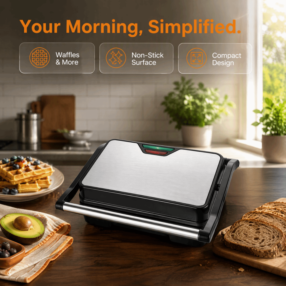 Toaster - เครื่องปิ้งแซนด์วิชแบบไม่ติดกระทะ อเนกประสงค์ สะดวกสำหรับทำอาหารเช้า ร้อนเร็ว ความจุขนาดใหญ่ กระทะแซนด์วิชไฟฟ้า