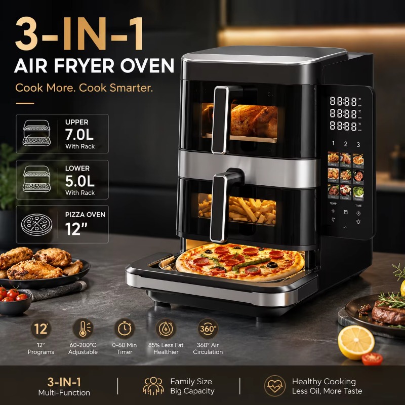 หม้อทอดไร้น้ำมันไฟฟ้า ฟังก์ชัน - Air Fryer บทวิจารณ์และราคา