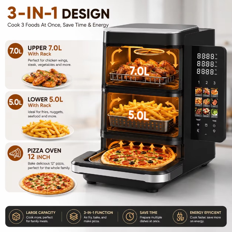 หม้อทอดไร้น้ำมันไฟฟ้า ฟังก์ชัน - Air Fryer บทวิจารณ์และราคา
